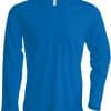 Light Royal Blue Kariban MEN’S LONG SLEEVE V-NECK T-SHIRT Pólók/T-Shirt