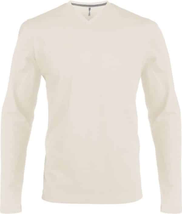 Light Sand Kariban MEN’S LONG SLEEVE V-NECK T-SHIRT Pólók/T-Shirt
