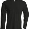 Black Kariban MEN’S LONG SLEEVE CREW NECK T-SHIRT Pólók/T-Shirt