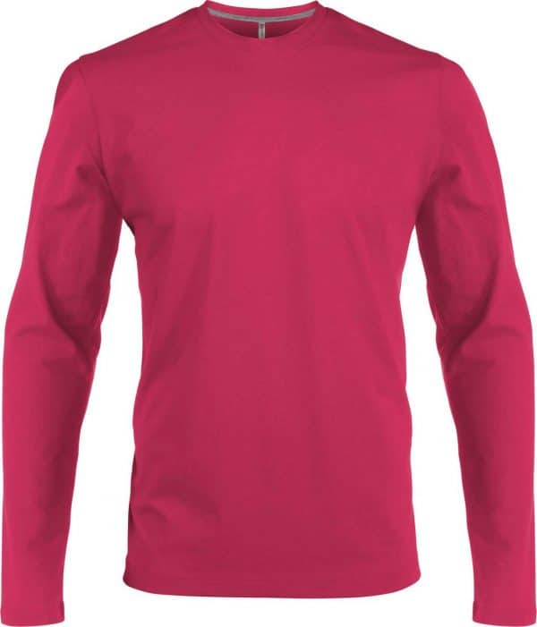 Fuchsia Kariban MEN’S LONG SLEEVE CREW NECK T-SHIRT Pólók/T-Shirt