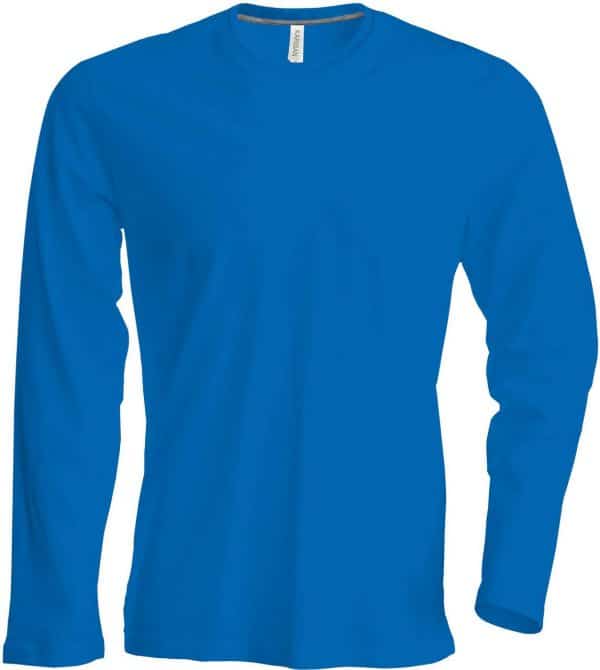 Light Royal Blue Kariban MEN’S LONG SLEEVE CREW NECK T-SHIRT Pólók/T-Shirt