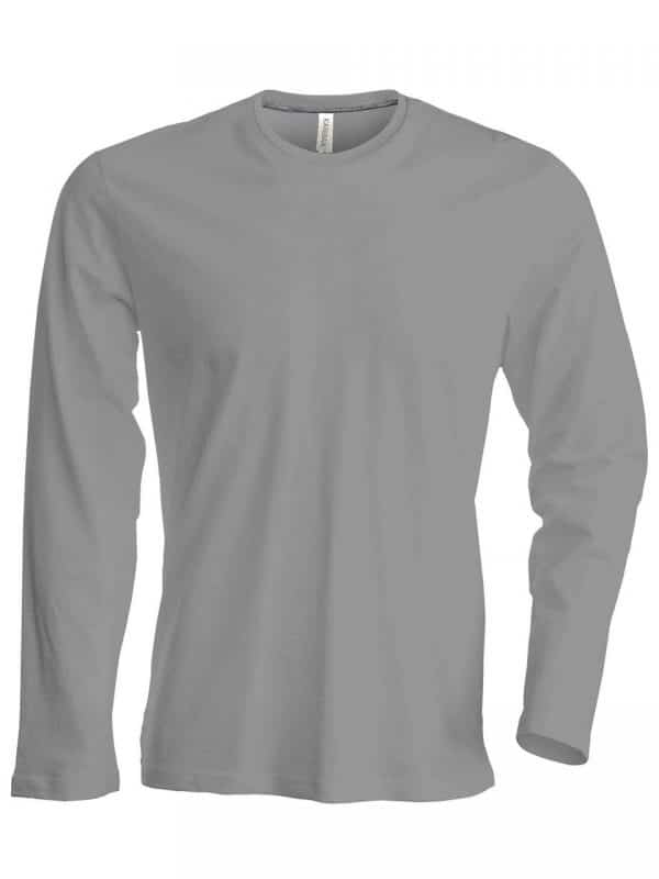 Oxford Grey Kariban MEN’S LONG SLEEVE CREW NECK T-SHIRT Pólók/T-Shirt