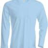 Sky Blue Kariban MEN’S LONG SLEEVE CREW NECK T-SHIRT Pólók/T-Shirt