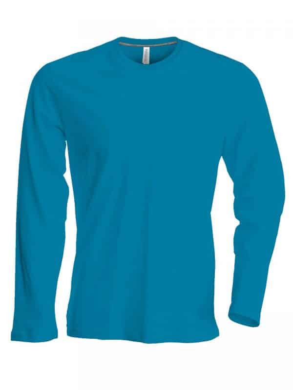 Tropical Blue Kariban MEN’S LONG SLEEVE CREW NECK T-SHIRT Pólók/T-Shirt