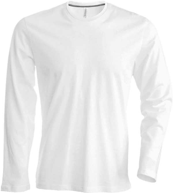 White Kariban MEN’S LONG SLEEVE CREW NECK T-SHIRT Pólók/T-Shirt