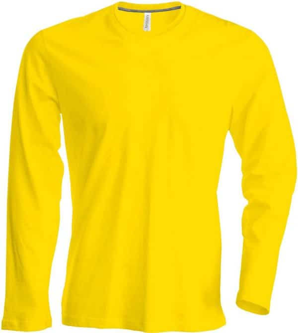 Yellow Kariban MEN’S LONG SLEEVE CREW NECK T-SHIRT Pólók/T-Shirt