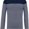 Striped Navy/White Kariban MEN’S LONG-SLEEVED BRETON STRIPE TOP Pólók/T-Shirt