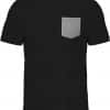 Black/Grey Heather Kariban ORGANIC COTTON T-SHIRT WITH POCKET DETAIL Pólók/T-Shirt