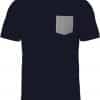 Navy/Grey Heather Kariban ORGANIC COTTON T-SHIRT WITH POCKET DETAIL Pólók/T-Shirt