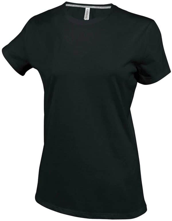 Black Kariban LADIES' SHORT SLEEVE CREW NECK T-SHIRT Pólók/T-Shirt