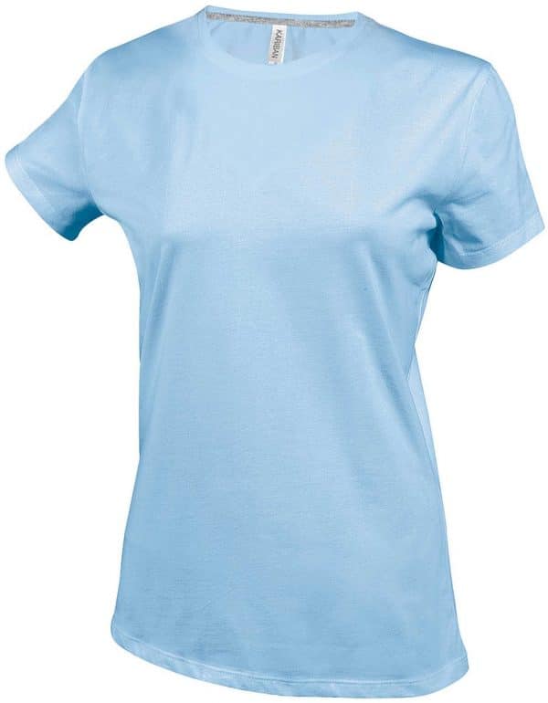 Sky Blue Kariban LADIES' SHORT SLEEVE CREW NECK T-SHIRT Pólók/T-Shirt