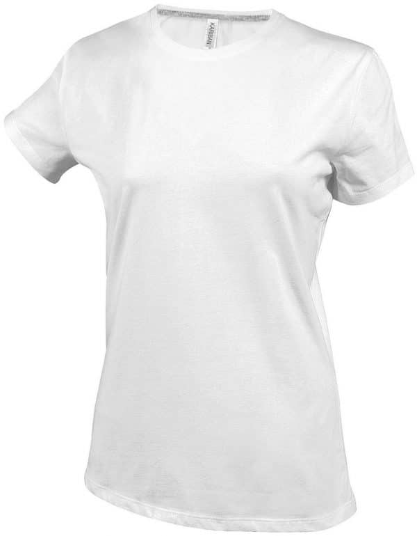 White Kariban LADIES' SHORT SLEEVE CREW NECK T-SHIRT Pólók/T-Shirt