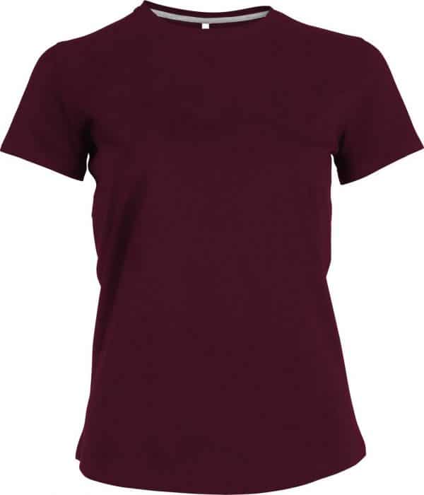 Wine Kariban LADIES' SHORT SLEEVE CREW NECK T-SHIRT Pólók/T-Shirt