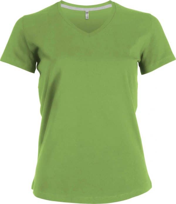 Lime Kariban LADIES' SHORT SLEEVE V-NECK T-SHIRT Pólók/T-Shirt