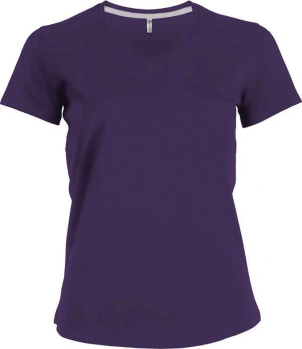 Purple Kariban LADIES' SHORT SLEEVE V-NECK T-SHIRT Pólók/T-Shirt