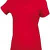 Red Kariban LADIES' SHORT SLEEVE V-NECK T-SHIRT Pólók/T-Shirt