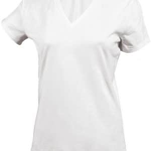 White Kariban LADIES' SHORT SLEEVE V-NECK T-SHIRT Pólók/T-Shirt