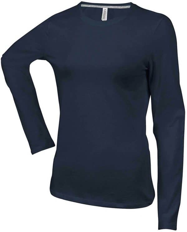 Dark Grey Kariban LADIES' LONG SLEEVE CREW NECK T-SHIRT Pólók/T-Shirt