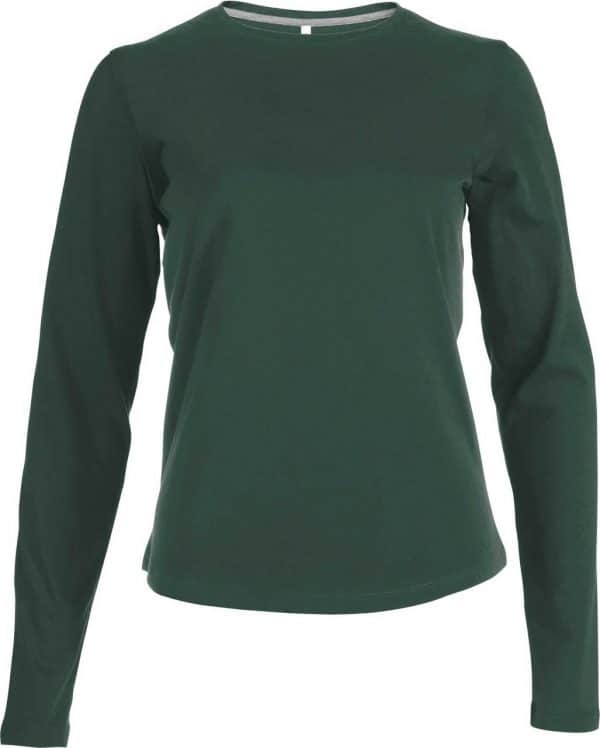 Forest Green Kariban LADIES' LONG SLEEVE CREW NECK T-SHIRT Pólók/T-Shirt