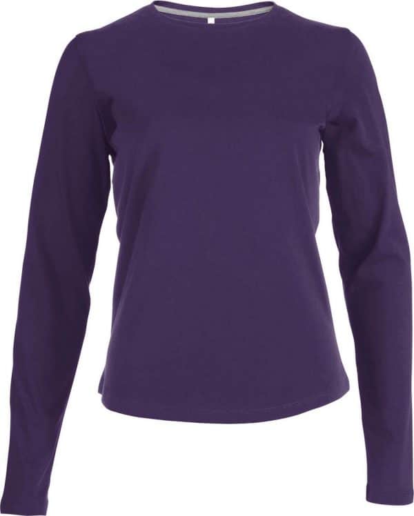 Purple Kariban LADIES' LONG SLEEVE CREW NECK T-SHIRT Pólók/T-Shirt