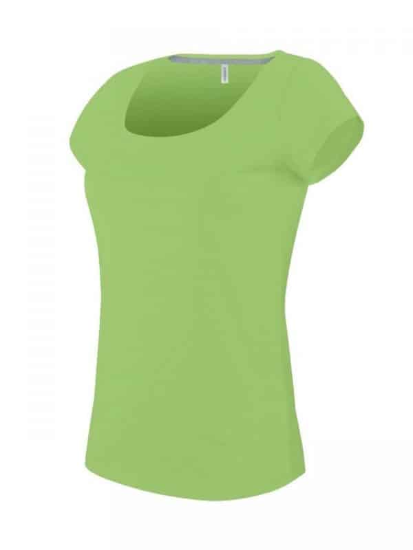 Lime Kariban LADIES’ BOAT NECK SHORT SLEEVE T-SHIRT Pólók/T-Shirt