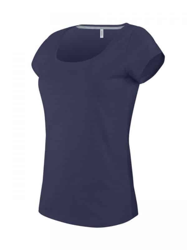 Navy Kariban LADIES’ BOAT NECK SHORT SLEEVE T-SHIRT Pólók/T-Shirt