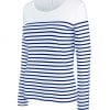 Striped White/Navy Kariban LADIES’ LONG-SLEEVED BRETON STRIPE TOP Pólók/T-Shirt
