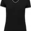 Black/Light Grey/White Kariban LADIES' PIQUÉ KNIT V-NECK T-SHIRT Pólók/T-Shirt