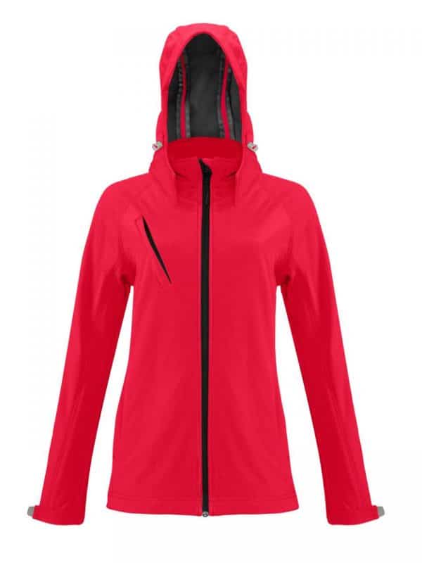 Red Kariban LADIES' HOODED SOFTSHELL JACKET Polár & Softshell