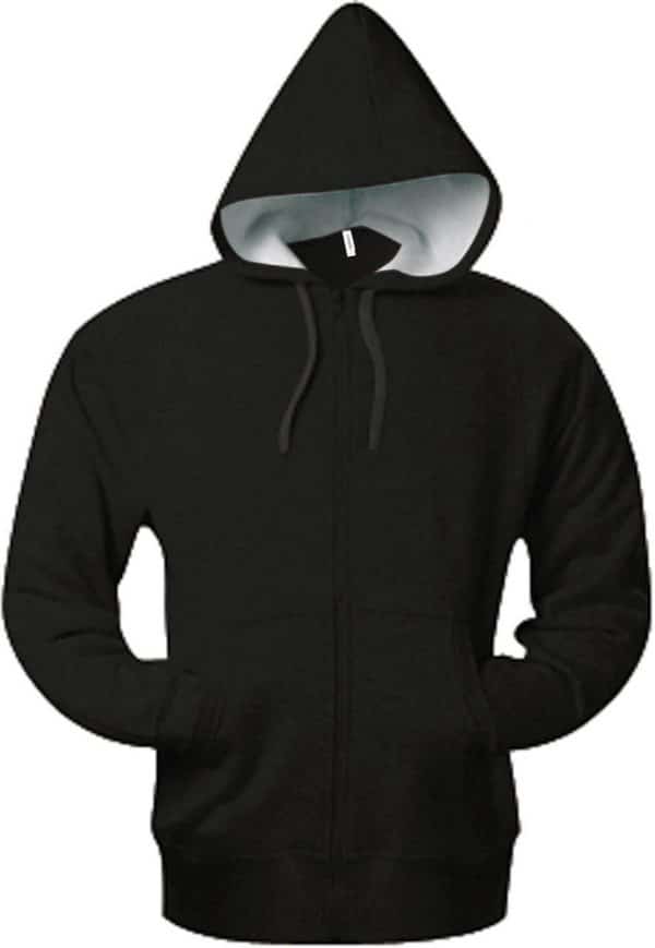 Black Kariban FULL ZIP HOODED SWEATSHIRT Pulóverek