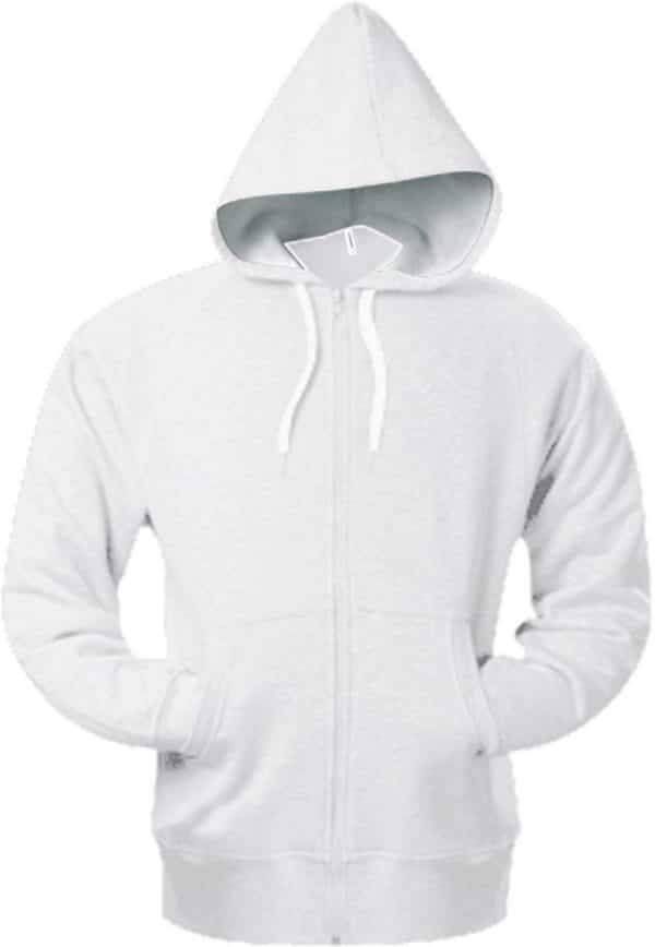 White Kariban FULL ZIP HOODED SWEATSHIRT Pulóverek