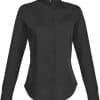 Black Kariban LADIES' LONG-SLEEVED MANDARIN COLLAR SHIRT Formaruhák