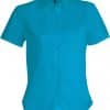 Bright Turquoise Kariban JUDITH - LADIES' SHORT-SLEEVED SHIRT Formaruhák