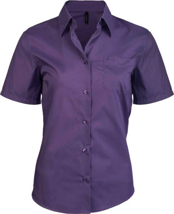 Purple Kariban JUDITH - LADIES' SHORT-SLEEVED SHIRT Formaruhák