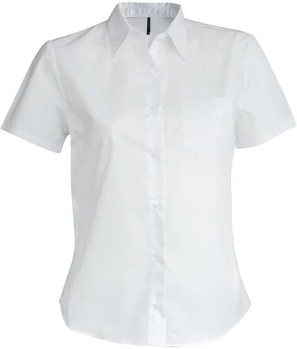 White Kariban JUDITH - LADIES' SHORT-SLEEVED SHIRT Formaruhák