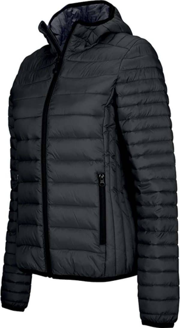 Black Kariban LADIES' LIGHTWEIGHT HOODED PADDED JACKET Kabátok