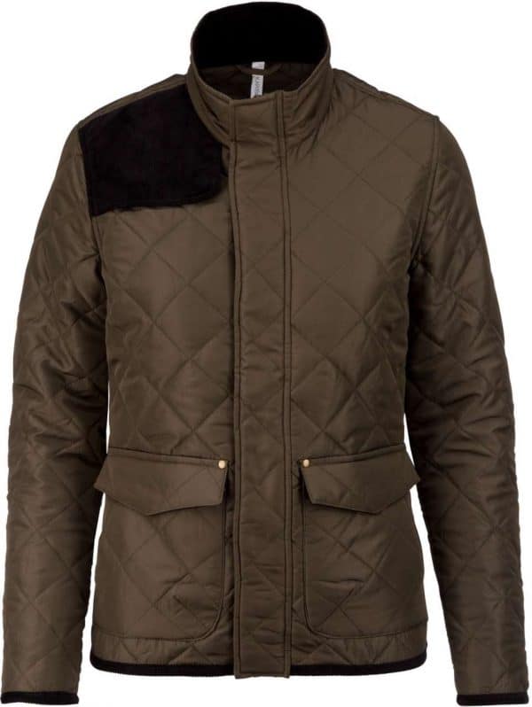 Mossy Green/Black Kariban LADIES’ QUILTED JACKET Kabátok