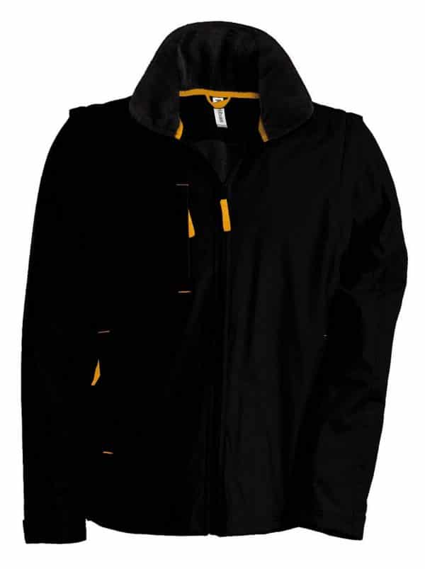 Black/Orange Kariban SCORE - DETACHABLE SLEEVE BLOUSON JACKET Kabátok