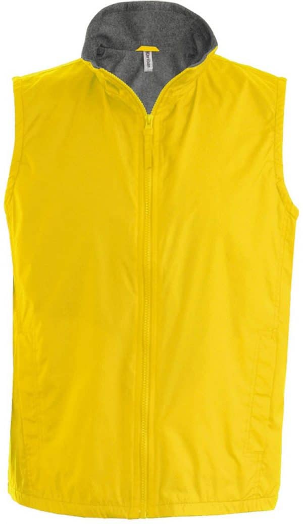 Yellow/Grey Kariban RECORD - FLEECE LINED BODYWARMER Mellények