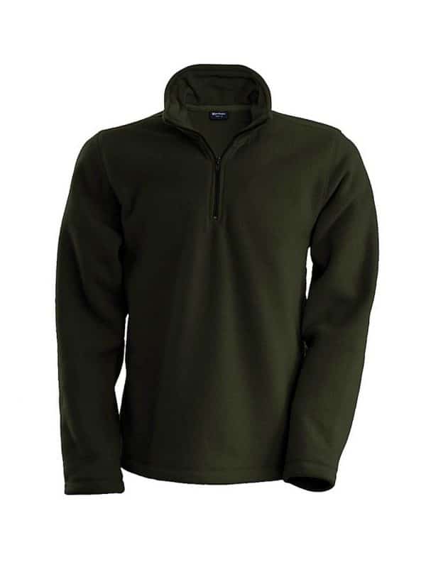 Green Olive Kariban ENZO - ZIP NECK MICROFLEECE JACKET Polár & Softshell