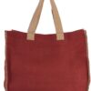 Arandano Red/Natural Kimood JUTE BAG WITH CONTRAST STITCHING Táskák és Kiegészítők