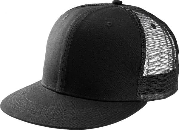 Black K-UP TRUCKER FLAT PEAK CAP - 6 PANELS Sapkák