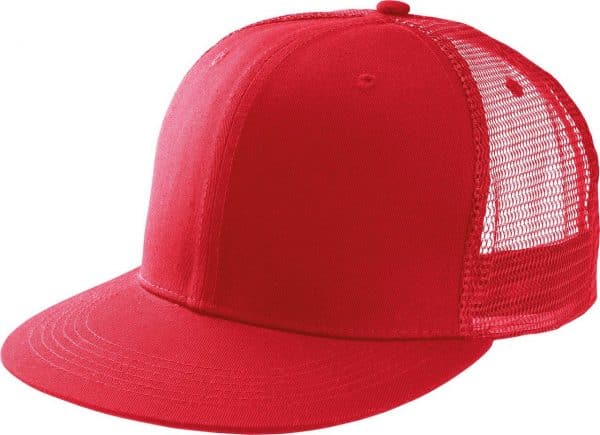 Red K-UP TRUCKER FLAT PEAK CAP - 6 PANELS Sapkák