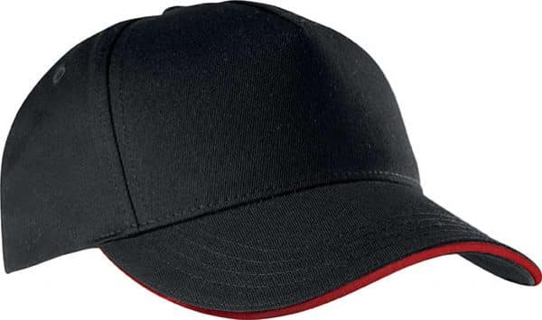 Black/Red K-UP SANDWICH PEAK CAP - 5 PANELS Sapkák