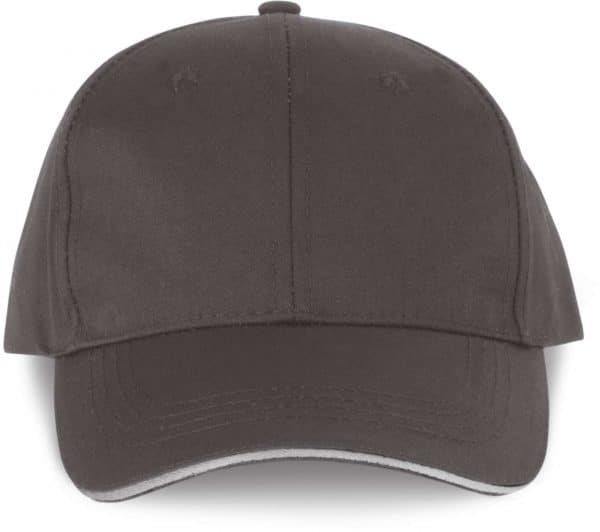 Shale Grey/Light Grey K-UP OEKOTEX CERTIFIED 6 PANEL CAP WITH SANDWICH PEAK Sapkák