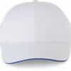 White/Royal Blue K-UP OEKOTEX CERTIFIED 6 PANEL CAP WITH SANDWICH PEAK Sapkák