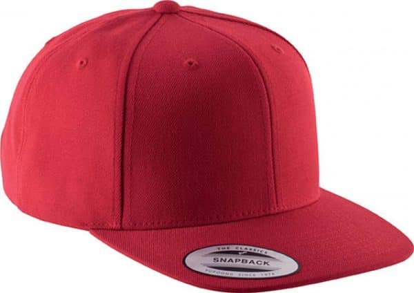 Red/Red K-UP FLAT PEAK CAP - 6 PANELS Sapkák