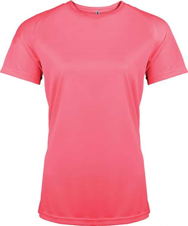 Fluorescent Pink Proact LADIES' SHORT SLEEVE SPORTS T-SHIRT Sport