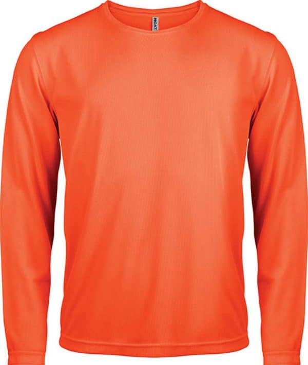 Fluorescent Orange Proact MEN'S LONG SLEEVE SPORTS T-SHIRT Sport