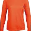Fluorescent Orange Proact LADIES' LONG SLEEVE SPORTS T-SHIRT Sport